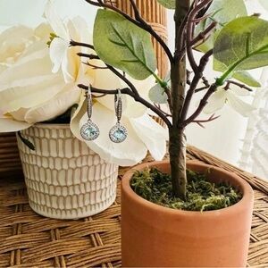 NWT Belk Silverworks Cubic Zirconia Aquamarine
Dangle Earrings